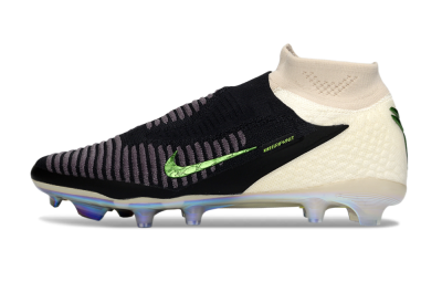 Nike Phantom 6 High Elite FG Firm Ground Soccer Cleats - Black/Electric Green/Beige