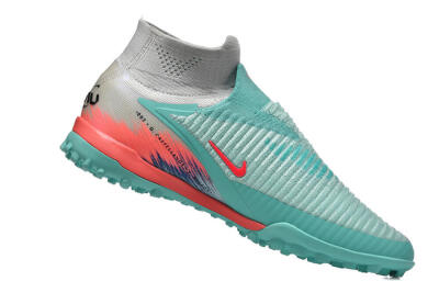 Nike Phantom 6 High Elite TF Artificial Turf Soccer Shoes - Aqua/Coral Pink/Black