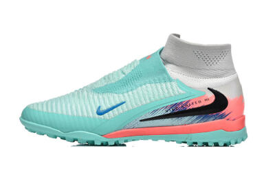 Nike Phantom 6 High Elite TF Artificial Turf Soccer Shoes - Aqua/Coral Pink/Black