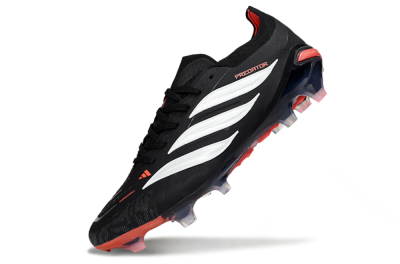 Adidas Predator 26 Elite FG Firm Ground Soccer Cleats - Black/Crimson Blaze/Stealth White