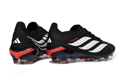 Adidas Predator 26 Elite FG Firm Ground Soccer Cleats - Black/Crimson Blaze/Stealth White