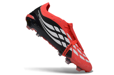 Adidas Predator 26 Elite Fold-Over Tongue FG Firm Ground Soccer Cleats - Red/Fiery Red/Graphite Black