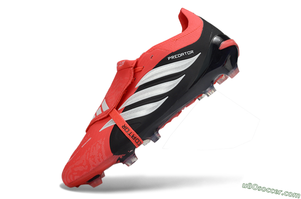 Adidas Predator 26 Elite Fold-Over Tongue FG Firm Ground Soccer Cleats - Red/Fiery Red/Graphite Black 5