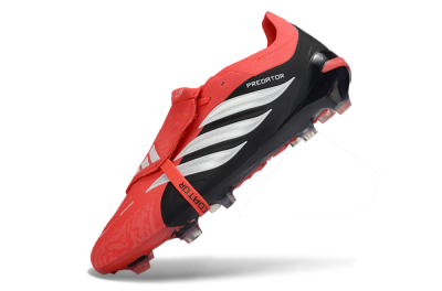 Adidas Predator 26 Elite Fold-Over Tongue FG Firm Ground Soccer Cleats - Red/Fiery Red/Graphite Black
