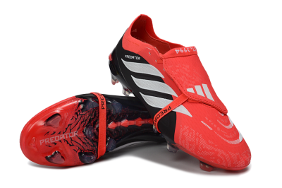 Adidas Predator 26 Elite Fold-Over Tongue FG Firm Ground Soccer Cleats - Red/Fiery Red/Graphite Black