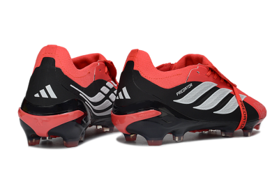Adidas Predator 26 Elite Fold-Over Tongue FG Firm Ground Soccer Cleats - Red/Fiery Red/Graphite Black