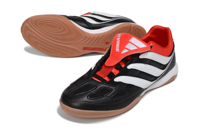 Adidas Predator Precision Elite Fold-Over Tongue IC Indoor & Futsal Soccer Shoes - Black/Crimson Red/White
