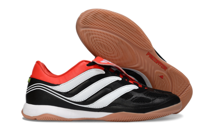 Adidas Predator Precision Elite Fold-Over Tongue IC Indoor & Futsal Soccer Shoes - Black/Crimson Red/White