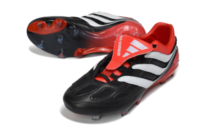 Adidas Predator Precision Elite Fold-Over Tongue FG Firm Ground Soccer Cleats - Black/Red Blaze/White Phantom