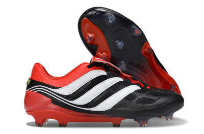 Adidas Predator Precision Elite Fold-Over Tongue FG Firm Ground Soccer Cleats - Black/Red Blaze/White Phantom