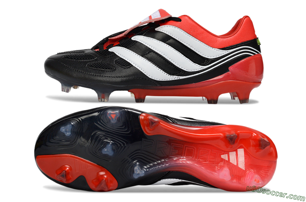 Adidas Predator Precision Elite Fold-Over Tongue FG Firm Ground Soccer Cleats - Black/Red Blaze/White Phantom 0