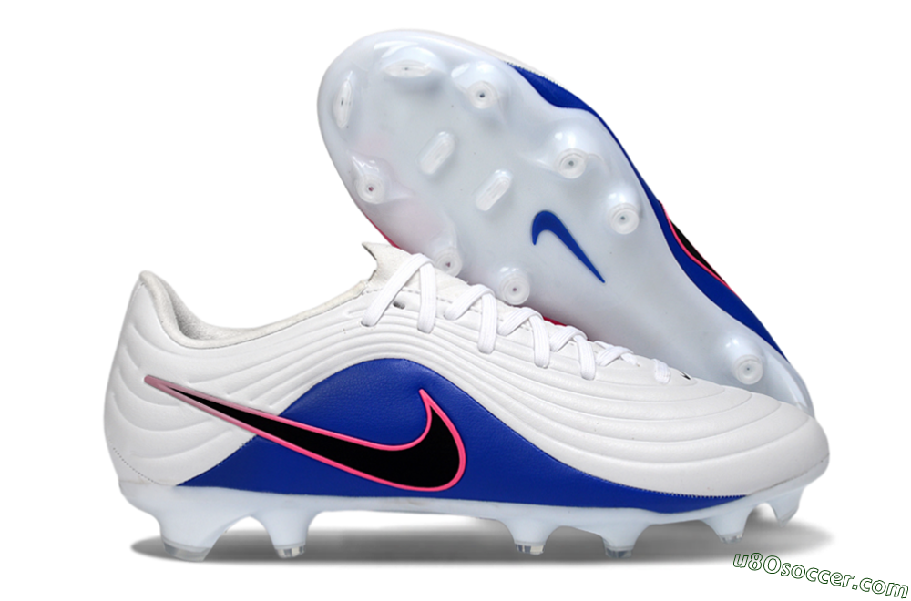 Nike Tiempo Legend 10 Elite FG Firm Ground Soccer Cleats - White/Electric Blue/Pink Flash 1