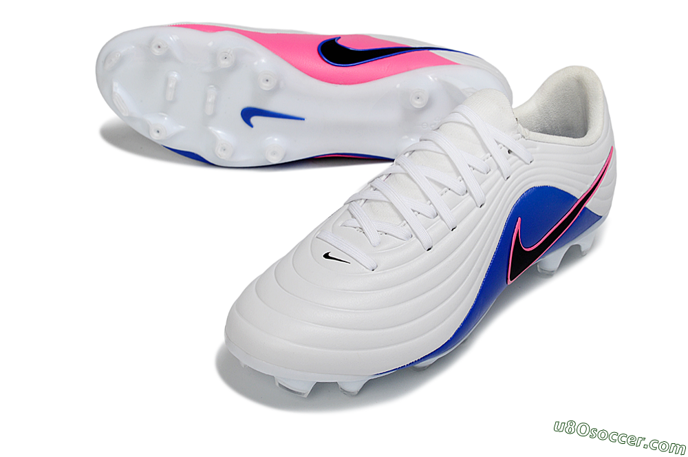 Nike Tiempo Legend 10 Elite FG Firm Ground Soccer Cleats - White/Electric Blue/Pink Flash 3