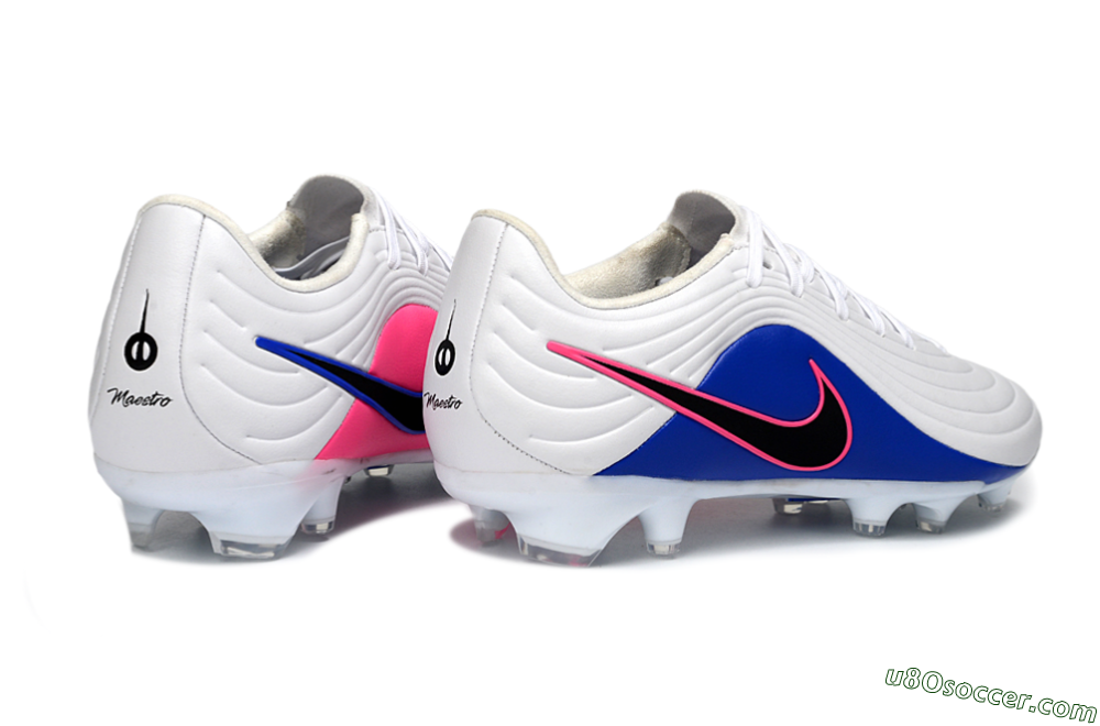 Nike Tiempo Legend 10 Elite FG Firm Ground Soccer Cleats - White/Electric Blue/Pink Flash 6