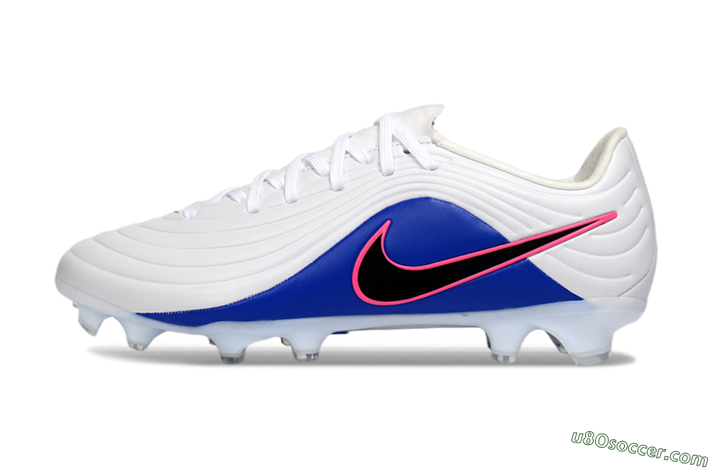 Nike Tiempo Legend 10 Elite FG Firm Ground Soccer Cleats - White/Electric Blue/Pink Flash 2