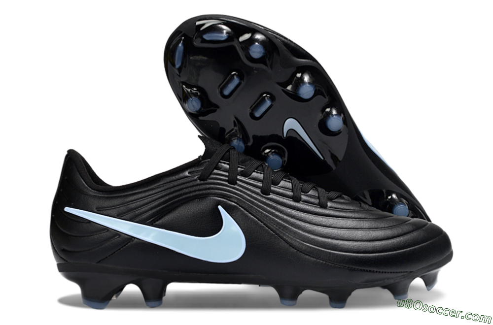 Nike Tiempo Legend 10 Elite FG Firm Ground Soccer Cleats - Black/Sky Blue/Shadow Grey 1