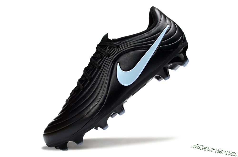 Nike Tiempo Legend 10 Elite FG Firm Ground Soccer Cleats - Black/Sky Blue/Shadow Grey 5