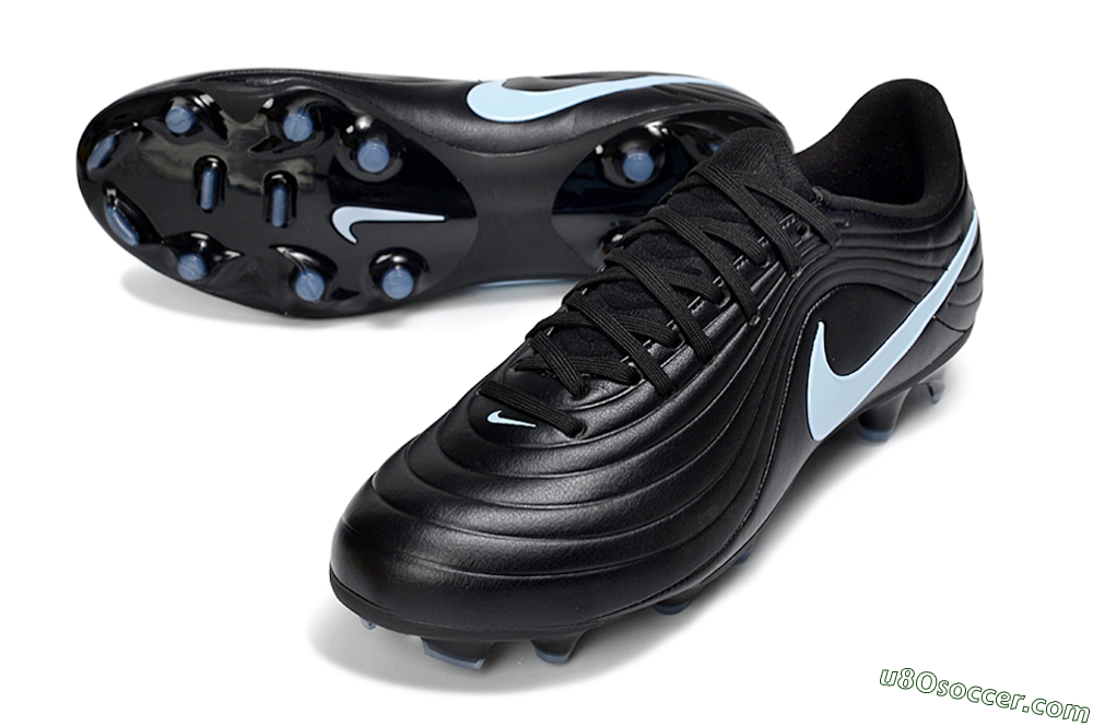 Nike Tiempo Legend 10 Elite FG Firm Ground Soccer Cleats - Black/Sky Blue/Shadow Grey 3