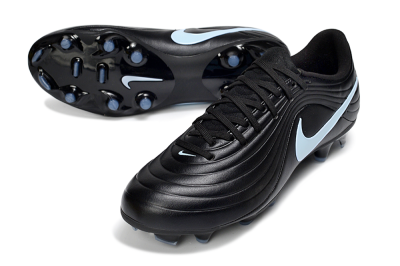 Nike Tiempo Legend 10 Elite FG Firm Ground Soccer Cleats - Black/Sky Blue/Shadow Grey