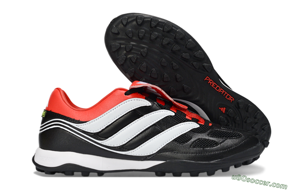 Adidas Predator 26 Elite Fold-Over Tongue TF Artificial Turf Soccer Shoes - Black/Vibrant Red/Soft White 1