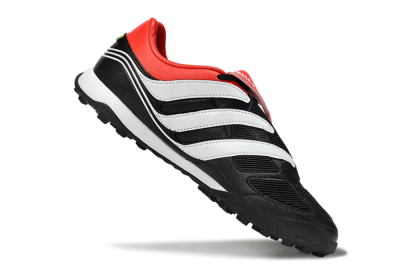 Adidas Predator 26 Elite Fold-Over Tongue TF Artificial Turf Soccer Shoes - Black/Vibrant Red/Soft White