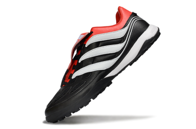 Adidas Predator 26 Elite Fold-Over Tongue TF Artificial Turf Soccer Shoes - Black/Vibrant Red/Soft White