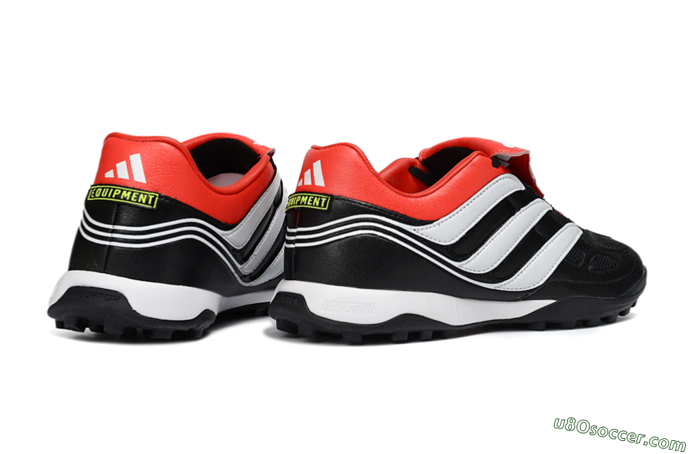 Adidas Predator 26 Elite Fold-Over Tongue TF Artificial Turf Soccer Shoes - Black/Vibrant Red/Soft White 6