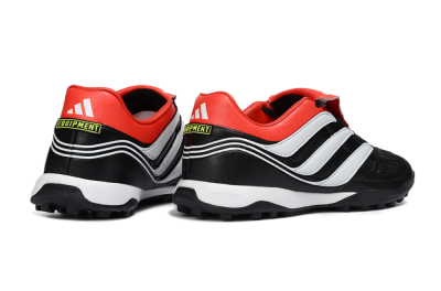 Adidas Predator 26 Elite Fold-Over Tongue TF Artificial Turf Soccer Shoes - Black/Vibrant Red/Soft White