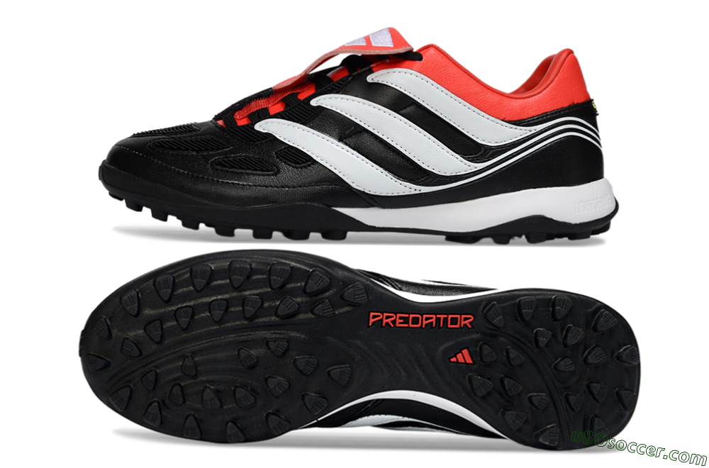 Adidas Predator 26 Elite Fold-Over Tongue TF Artificial Turf Soccer Shoes - Black/Vibrant Red/Soft White 0