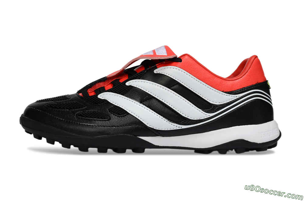 Adidas Predator 26 Elite Fold-Over Tongue TF Artificial Turf Soccer Shoes - Black/Vibrant Red/Soft White 2
