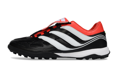 Adidas Predator 26 Elite Fold-Over Tongue TF Artificial Turf Soccer Shoes - Black/Vibrant Red/Soft White