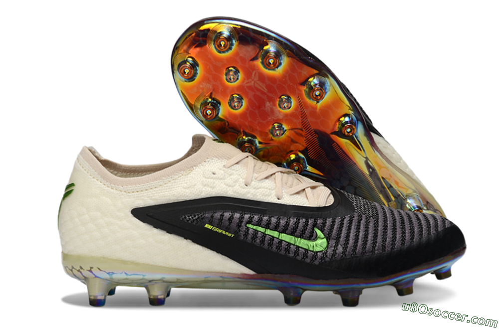 Nike Phantom 6 Low Elite AG Artificial Grass Soccer Cleats - Black/Electric Green/Crimson White 1