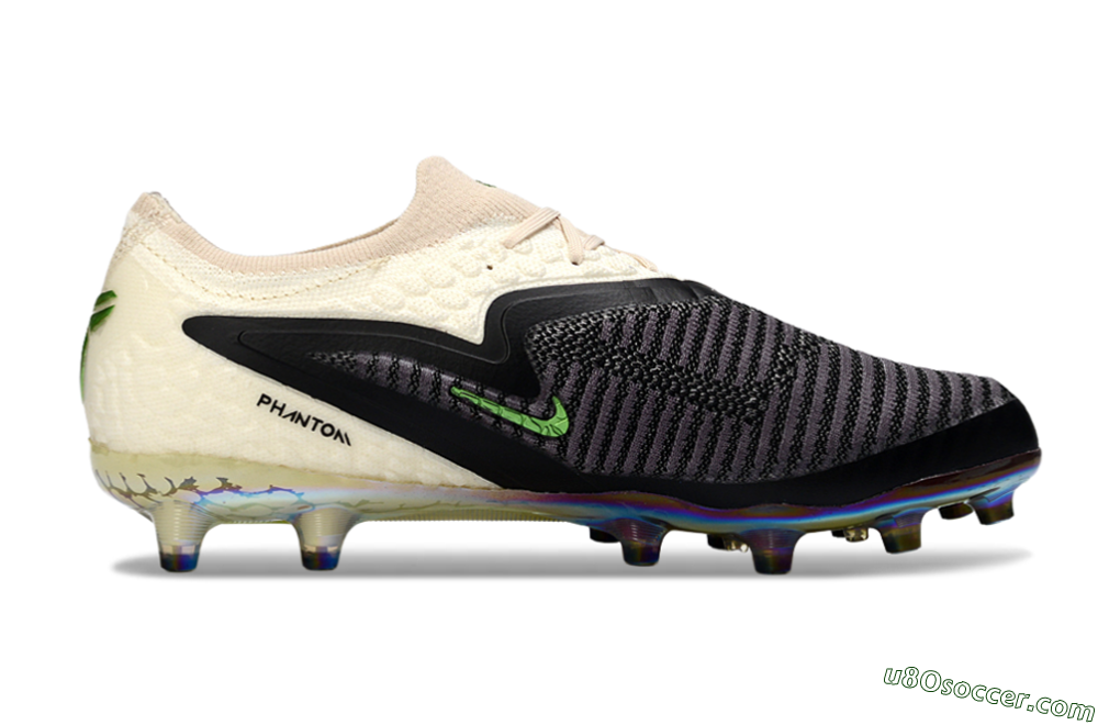 Nike Phantom 6 Low Elite AG Artificial Grass Soccer Cleats - Black/Electric Green/Crimson White 7