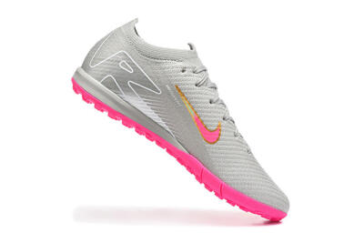 Nike Air Zoom Mercurial Vapor 16 Elite TF Artificial Turf Soccer Shoes - Gray/Vibrant Pink/Metallic Gold