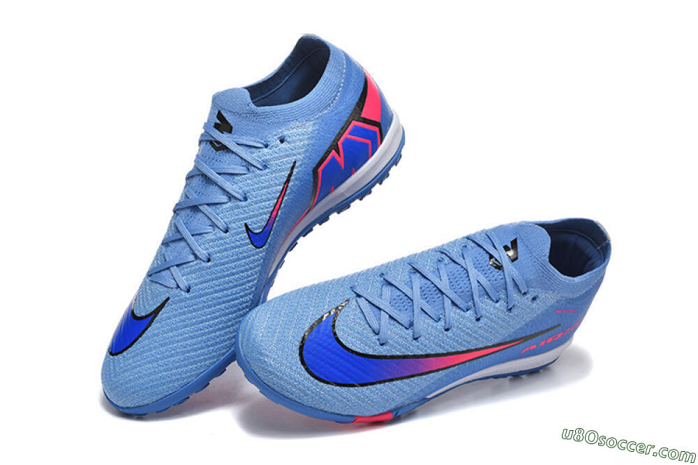 Nike Air Zoom Mercurial Vapor 16 Elite TF Artificial Turf Soccer Shoes - Blue/Electric Blue/Hot Pink 6