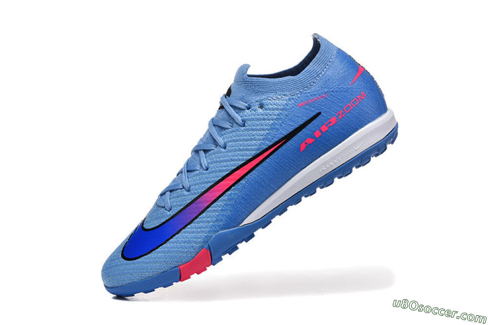 Nike Air Zoom Mercurial Vapor 16 Elite TF Artificial Turf Soccer Shoes - Blue/Electric Blue/Hot Pink 8