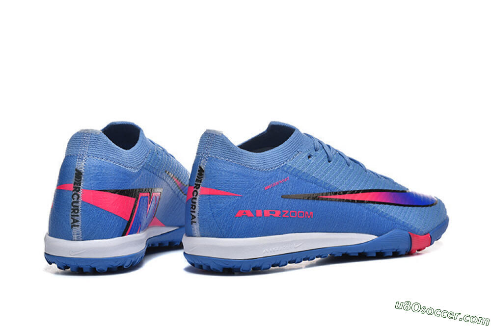 Nike Air Zoom Mercurial Vapor 16 Elite TF Artificial Turf Soccer Shoes - Blue/Electric Blue/Hot Pink 9