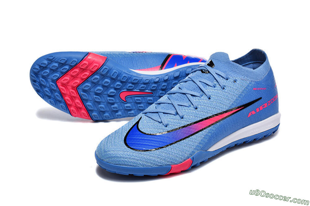 Nike Air Zoom Mercurial Vapor 16 Elite TF Artificial Turf Soccer Shoes - Blue/Electric Blue/Hot Pink 3