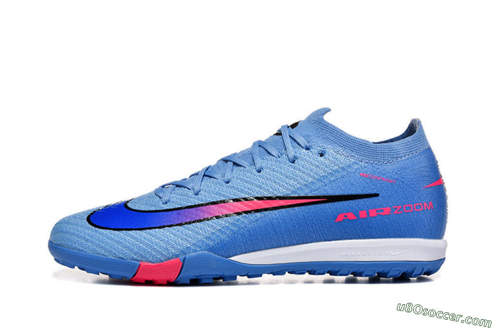 Nike Air Zoom Mercurial Vapor 16 Elite TF Artificial Turf Soccer Shoes - Blue/Electric Blue/Hot Pink 2