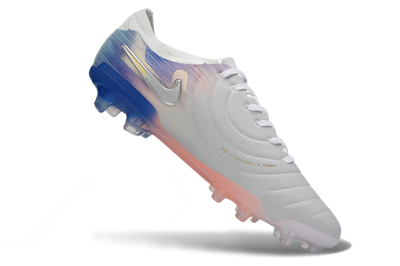 Nike Tiempo Legend 10 Elite FG Firm Ground Soccer Cleats - White/Coral Pink/Deep Blue