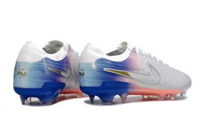 Nike Tiempo Legend 10 Elite FG Firm Ground Soccer Cleats - White/Coral Pink/Deep Blue