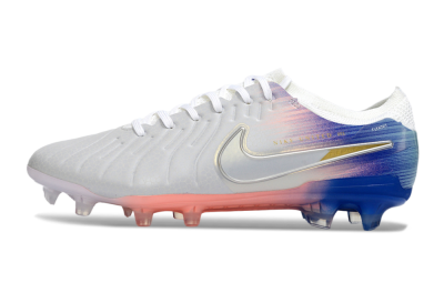 Nike Tiempo Legend 10 Elite FG Firm Ground Soccer Cleats - White/Coral Pink/Deep Blue
