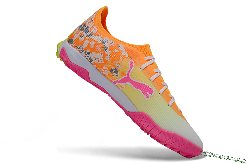 Puma Ultra 5 Ultimate TF Artificial Turf Soccer Shoes - Orange/Neon Pink/Sunny Yellow 4