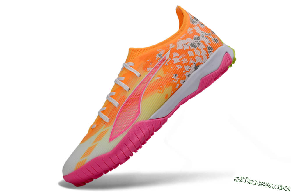 Puma Ultra 5 Ultimate TF Artificial Turf Soccer Shoes - Orange/Neon Pink/Sunny Yellow 5