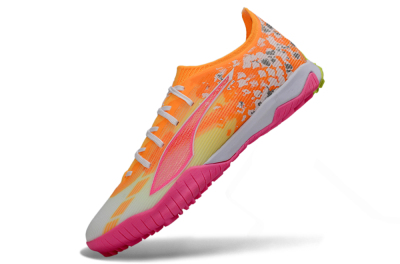 Puma Ultra 5 Ultimate TF Artificial Turf Soccer Shoes - Orange/Neon Pink/Sunny Yellow