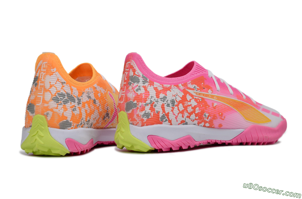 Puma Ultra 5 Ultimate TF Artificial Turf Soccer Shoes - Orange/Neon Pink/Sunny Yellow 6