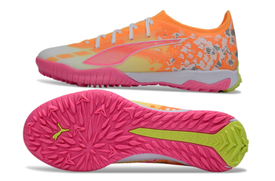 Puma Ultra 5 Ultimate TF Artificial Turf Soccer Shoes - Orange/Neon Pink/Sunny Yellow