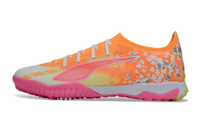 Puma Ultra 5 Ultimate TF Artificial Turf Soccer Shoes - Orange/Neon Pink/Sunny Yellow