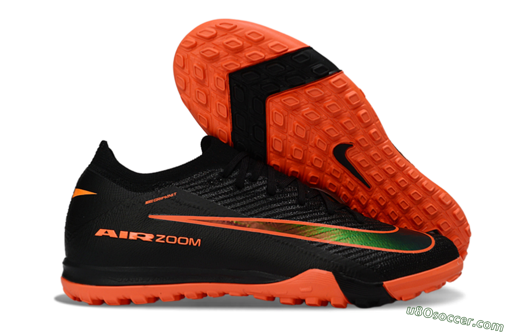 Nike Air Zoom Mercurial Vapor 16 Elite TF Artificial Turf Soccer Shoes - Black/Electric Orange/Neon Green 1