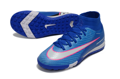 Nike Air Zoom Mercurial Superfly 10 Elite TF Artificial Turf Soccer Shoes - Blue/Ocean Blue/Fuchsia Pink